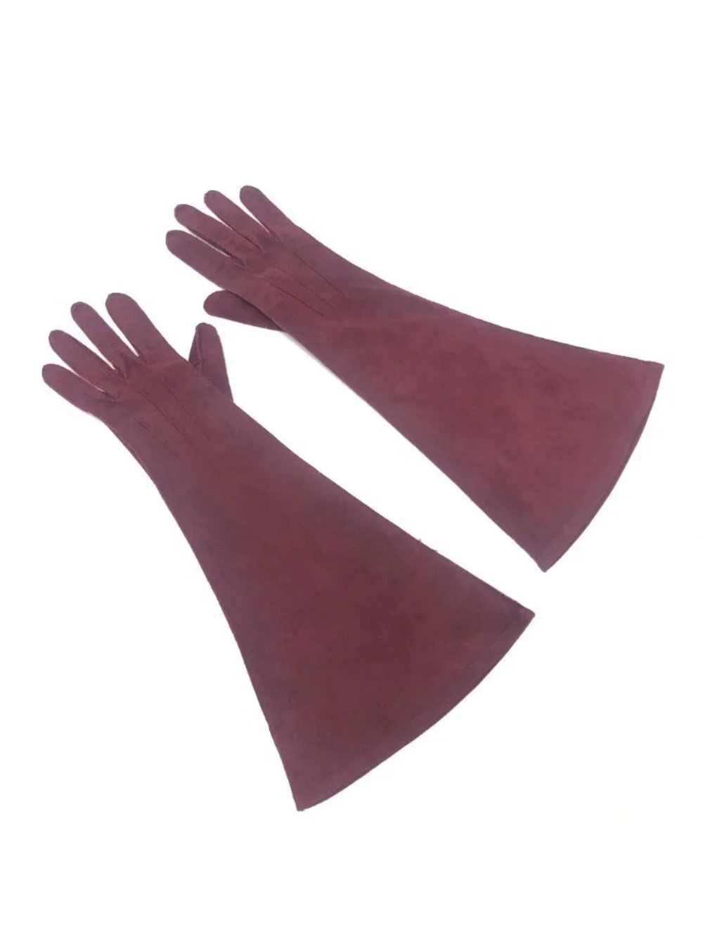 Chanel Gloves CC Logo Suede Wine